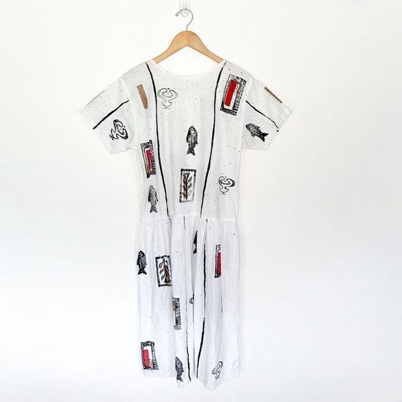 Play Alegre Art to Wear Vintage Hand Painted 1980s San Diego California Drop Wai - Picture 2 of 12